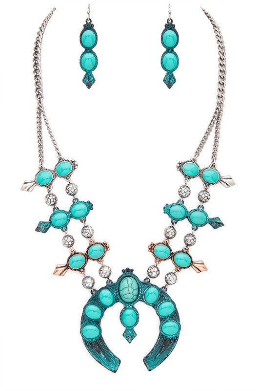 Squash Blossom Western Necklace Set