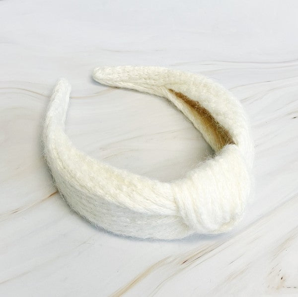 Cabled Knit Knotted Headband