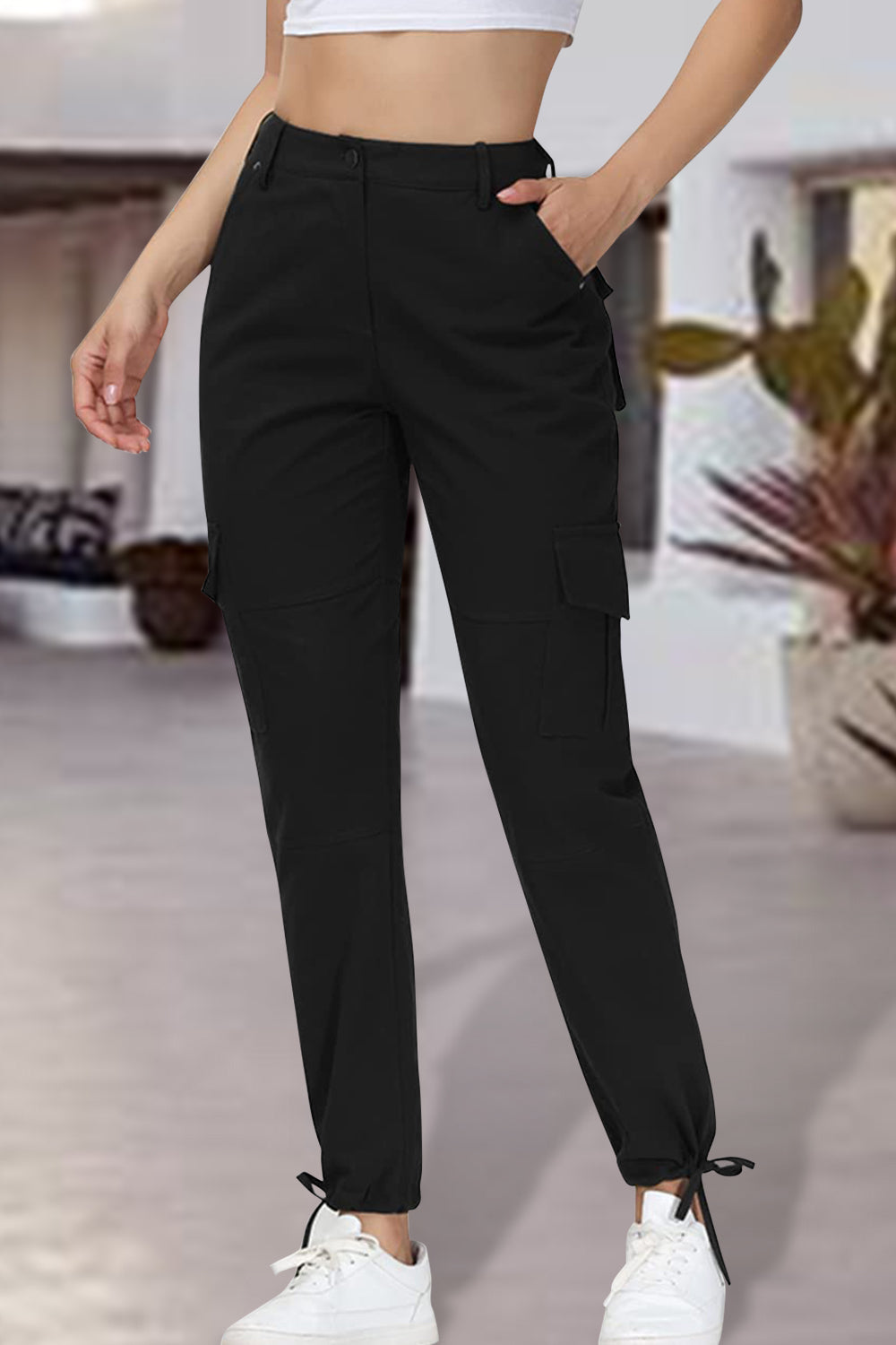 Full Size High Waist Pants with Pockets