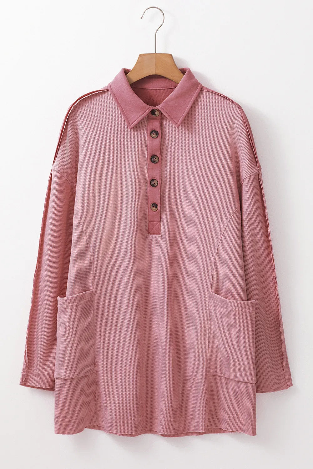 Half Button Long Sleeve Top