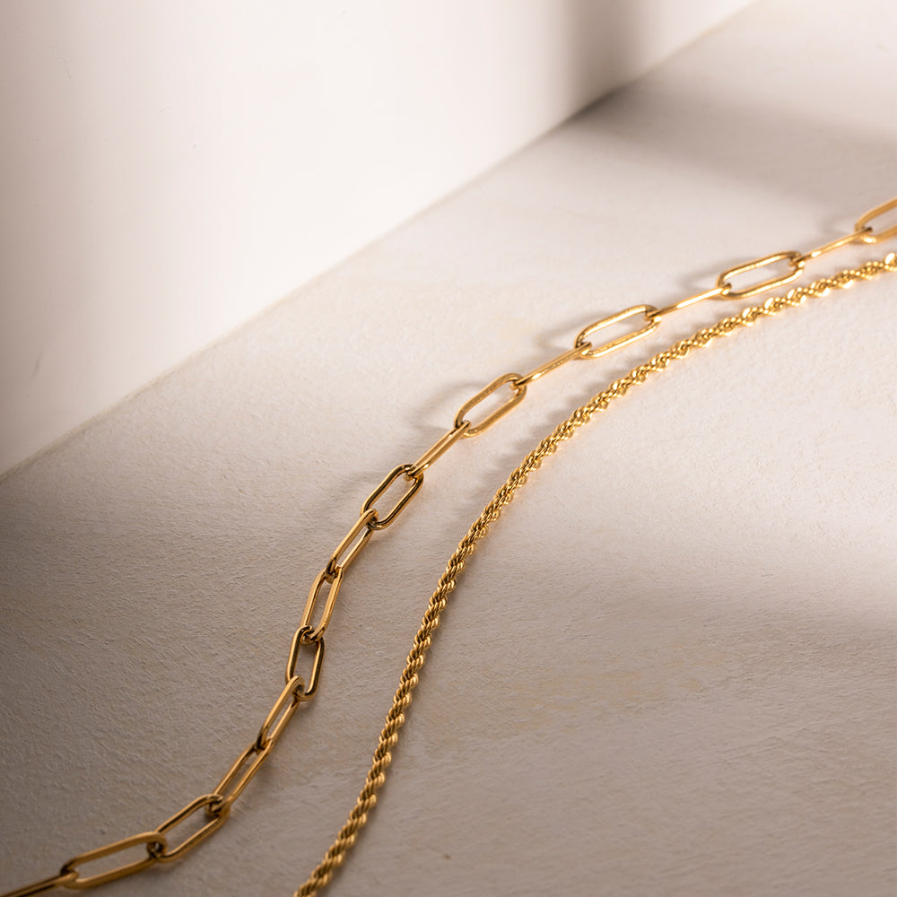 18K Gold-Plated Double Layered Necklace