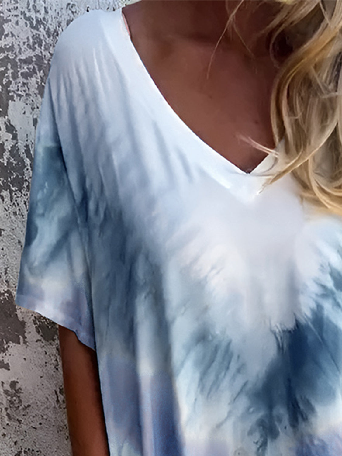 Full Size Pocketed Tie-Dye Short Sleeve Dress