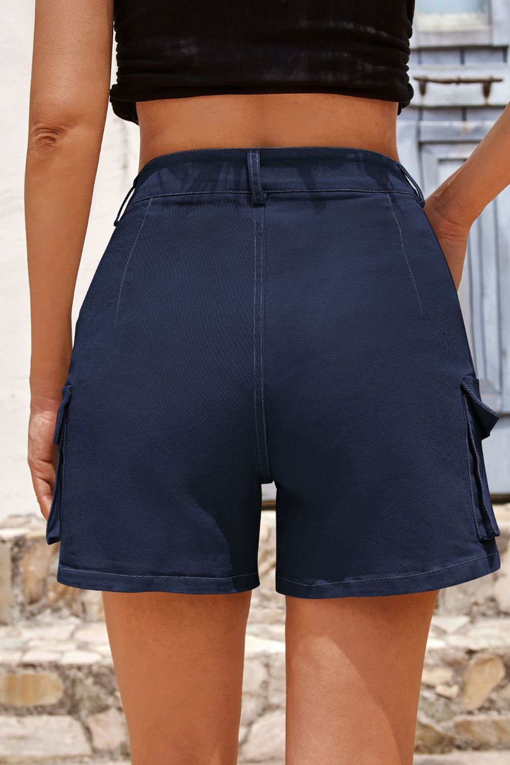 Pocketed High Waist Shorts
